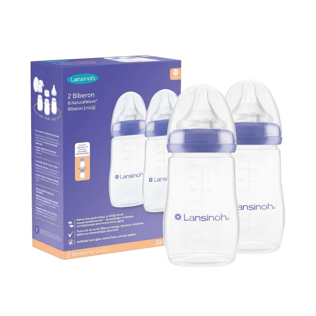 Lansinoh Biberon ve NaturalWave Biberon Emziği 2 x 240 ml - 