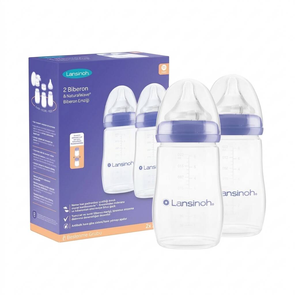 Lansinoh Biberon ve NaturalWave Biberon Emziği 2 x 240 ml - 1